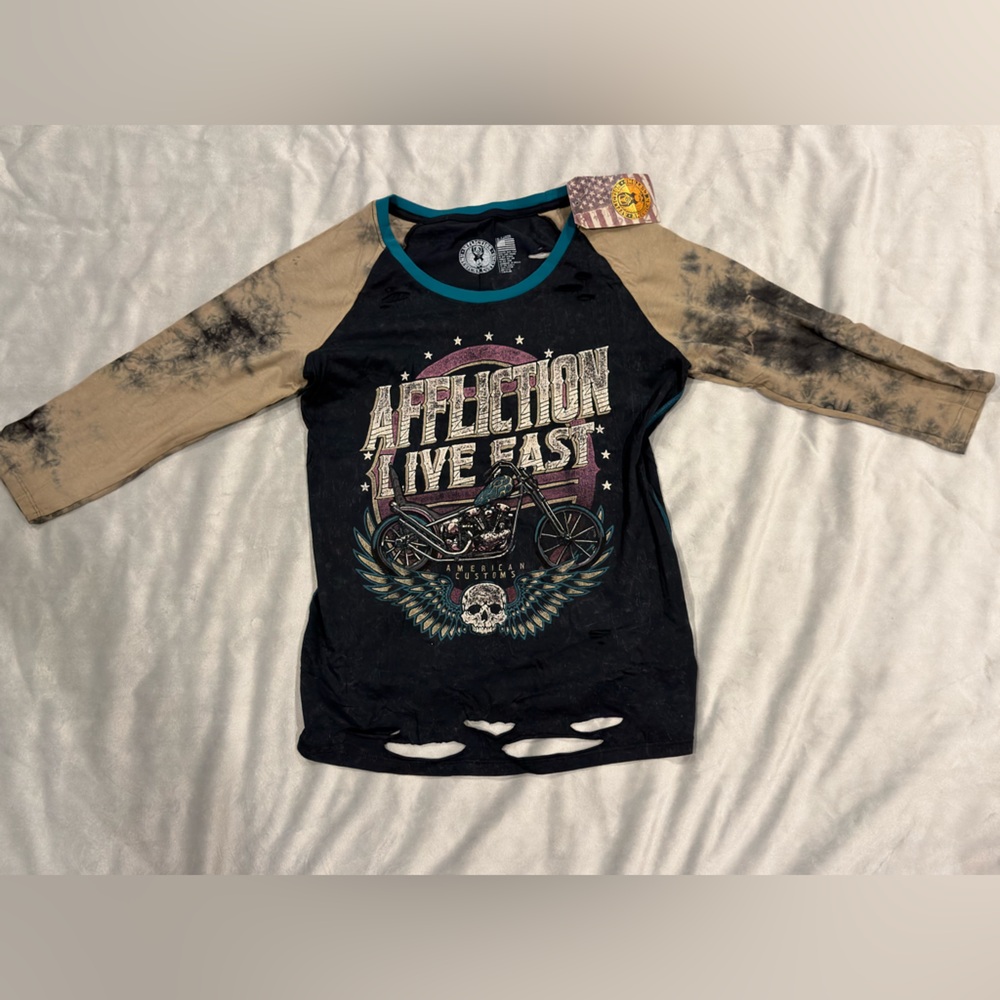 AFFLICTION LIVE FAST shirt- Women’s SIZE XL, BNWT